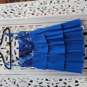 BCBG MaxAzria Blue Spaghetti Strap Dress- Size10 Large